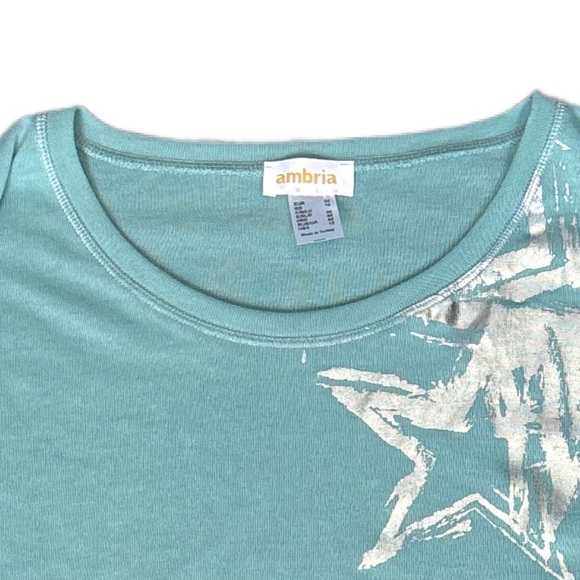 Ambria | Women's Teal Top with Silver Star Accents - Picture 4 of 5